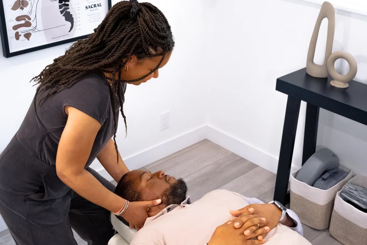 Teen receiving chiropractic care